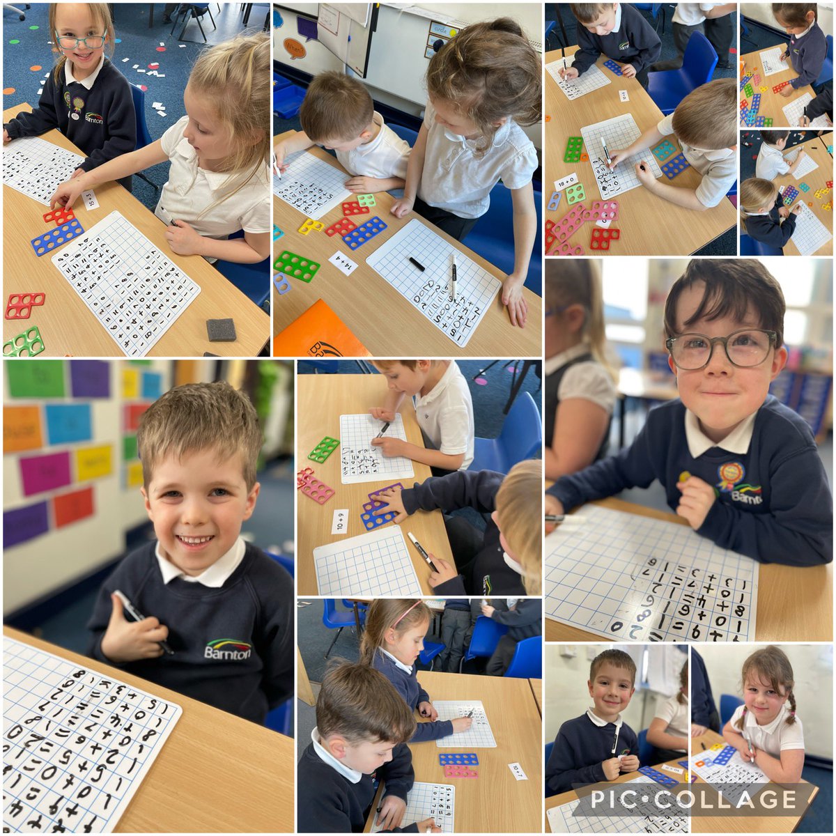 BarntonMrsF's tweet photo. This afternoon, Year One have been using Numicon to add within 20. @BarntonMissR https://t.co/zyO0Hwclr6