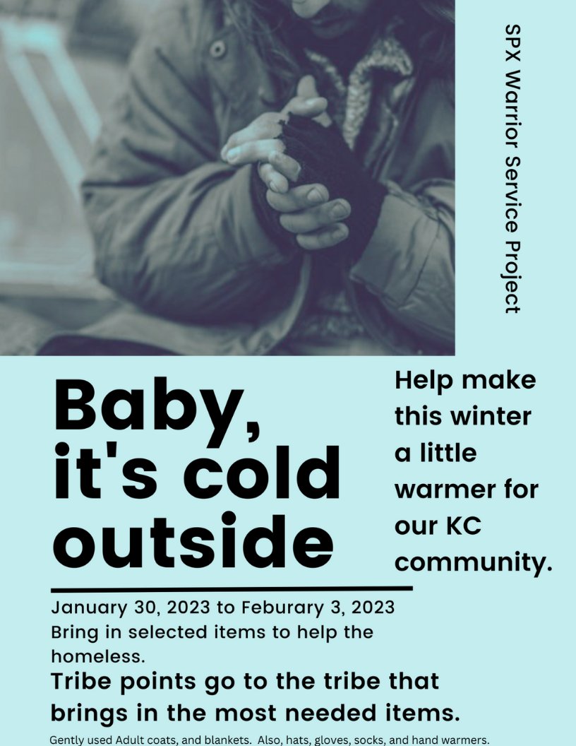 stpiusxhskc's tweet photo. As we kick off Catholic Schools Week, we begin the SPX Warrior Service Project! Check your closets this weekend for gently used Adult winter coats and blankets. Also need hats, gloves, socks and hand warmers. #warriorservice #warriorsmakingadifference https://t.co/es0tU9WJrY