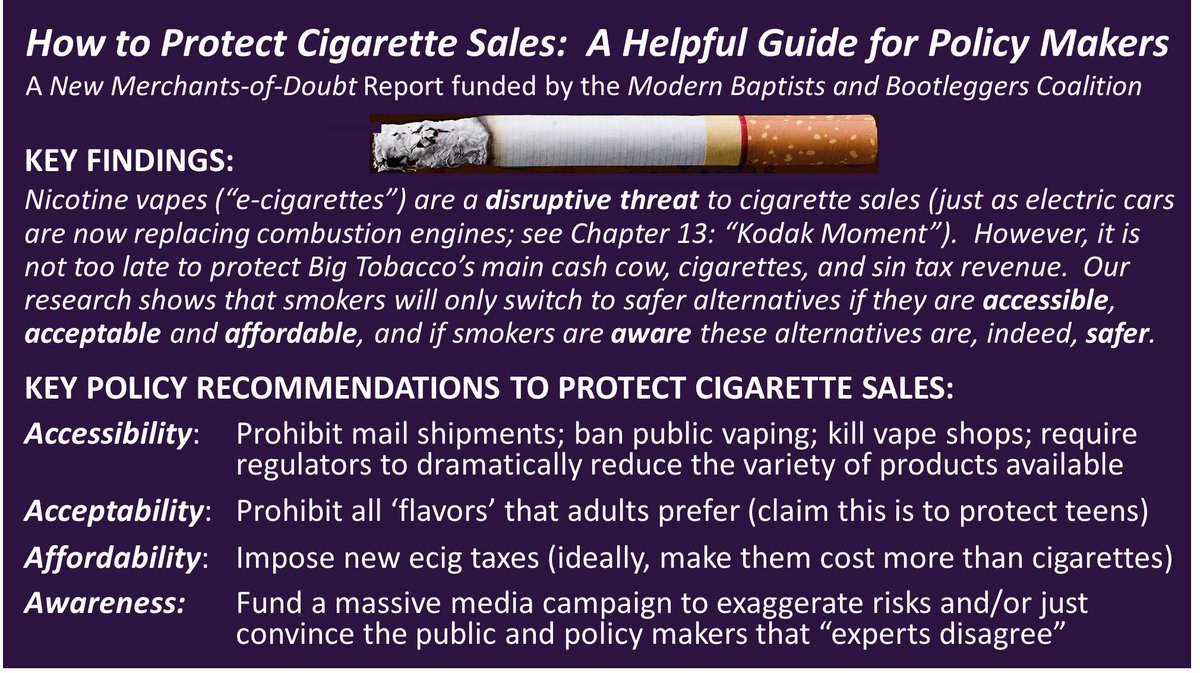 <a href="/VAEPinfo/">Vaping Advocacy & Education Project</a> Good way to protect cigarette sales.  Yes.

We need to wonder whether the idiots who are proposing such policies know that they are being manipulated by funding from one US billionaire:  <a href="/MikeBloomberg/">Mike Bloomberg</a>