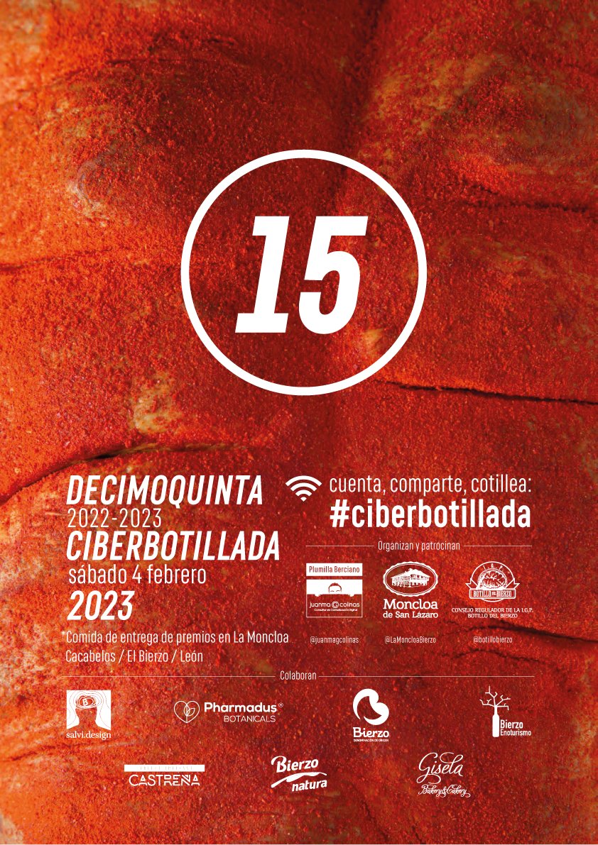 💣💥 ¿Os apetece asistir al evento de entrega de premios de la 15 #Ciberbotillada y acompañar a los ganadores? ⚡

🗓️ ¡Queda una semana! ¡Aún estáis a tiempo! 🎟️

📋 Aquí tenéis el programa de actos: plumillaberciano.com/ganadores-15-c…