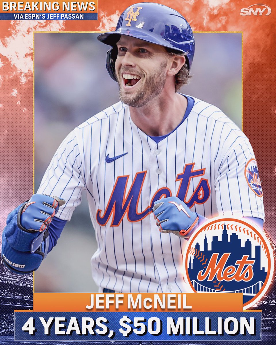 SNY_Mets's tweet photo. Jeff McNeil is staying in Queens long-term 🙌 https://t.co/6JHy51gbz5