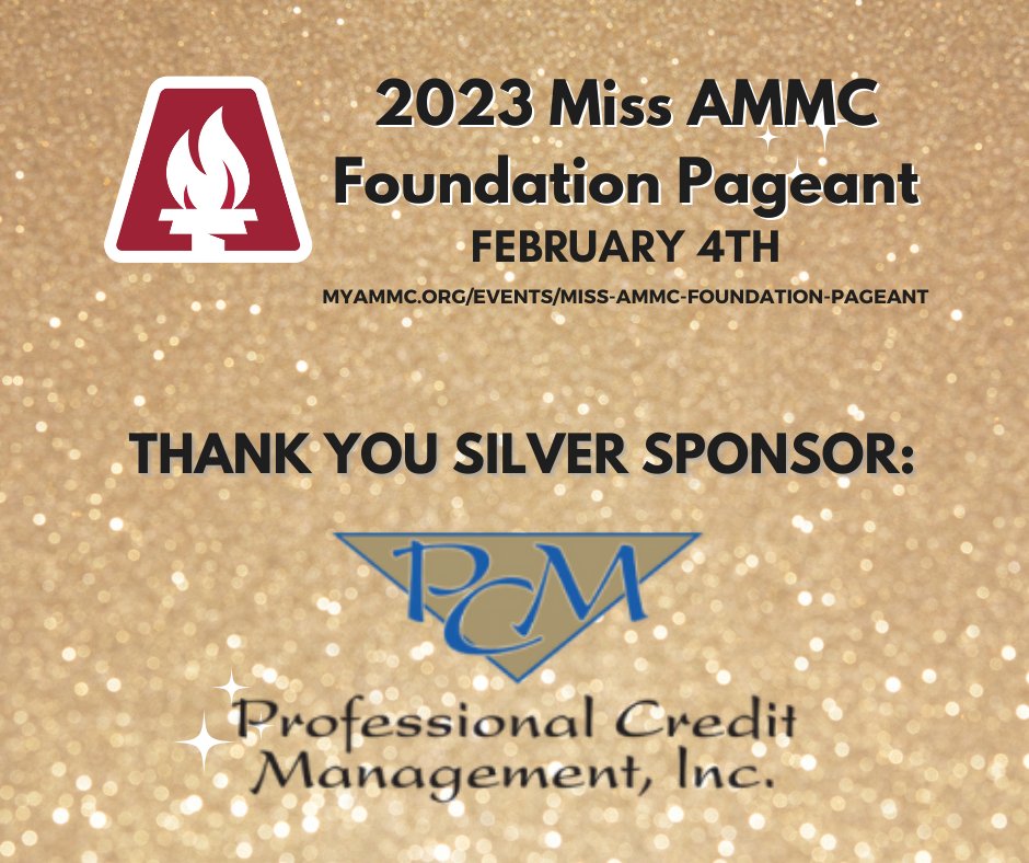 AMMCFoundation's tweet photo. Thank you to our Silver Sponsor for your support of the Miss AMMC Foundation Pageant!

The deadline to register for the pageant is Wednesday, Feb. 1st! 
To register, visit https://t.co/jPlB5Ful5u https://t.co/fBWUAJ8MXo