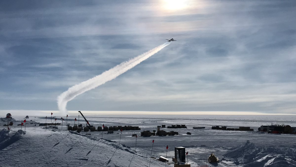 COLDEX_STC's tweet photo. ✅The South Pole-based airborne geophysics team has completed science for the season, finishing a broad survey of the southern flank of East Antarctica's Dome A! Ice structure, thickness, &amp; bedrock data will help plan future surveys for finding ancient climate records in the ice. https://t.co/X3jJfFfseE