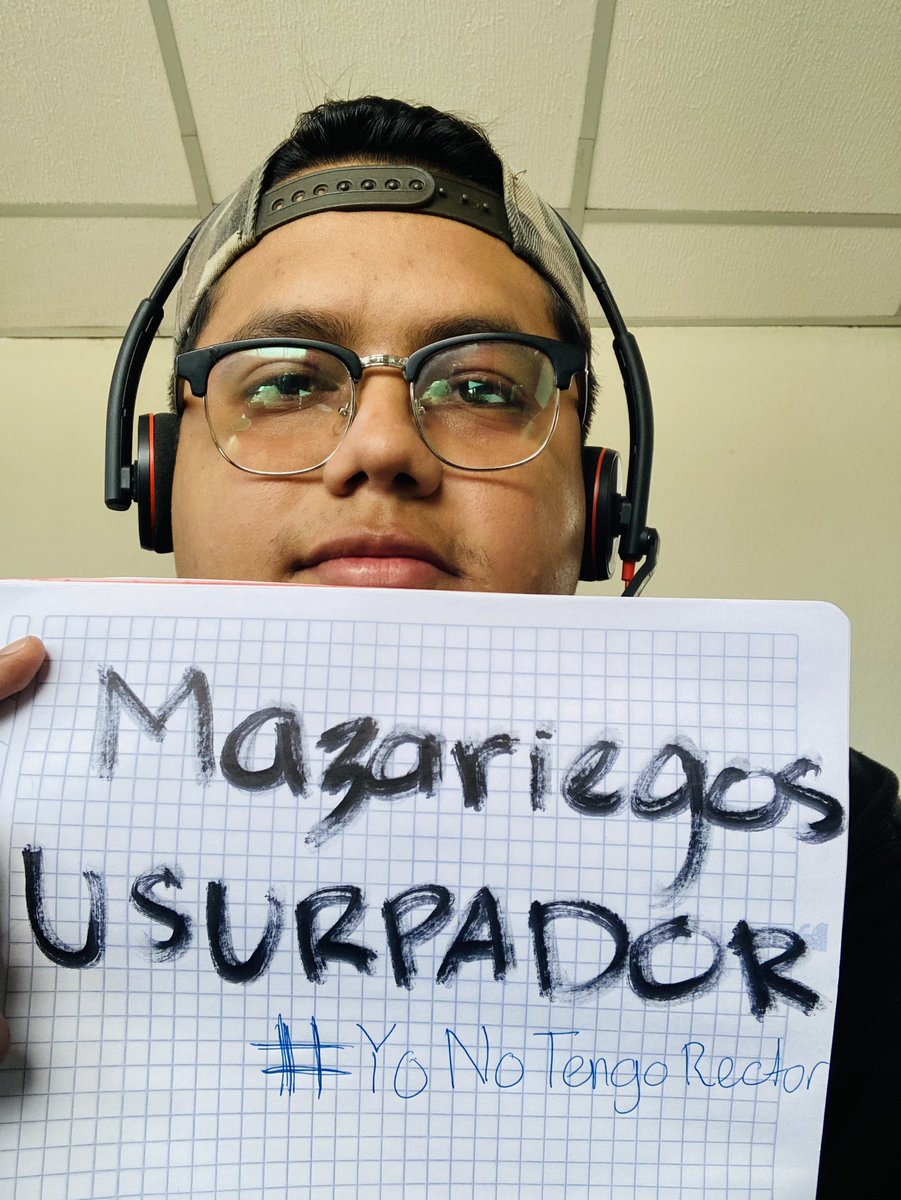 A Camilo lo expulsaron de la universidad por decirle usurpador a Mazariegos. Digámoslo más fuerte, a ver si nos expulsa a todos. 

#CamiloNoEstasSolo
#CamiloEstamosConVos
#YoNoTengoRector