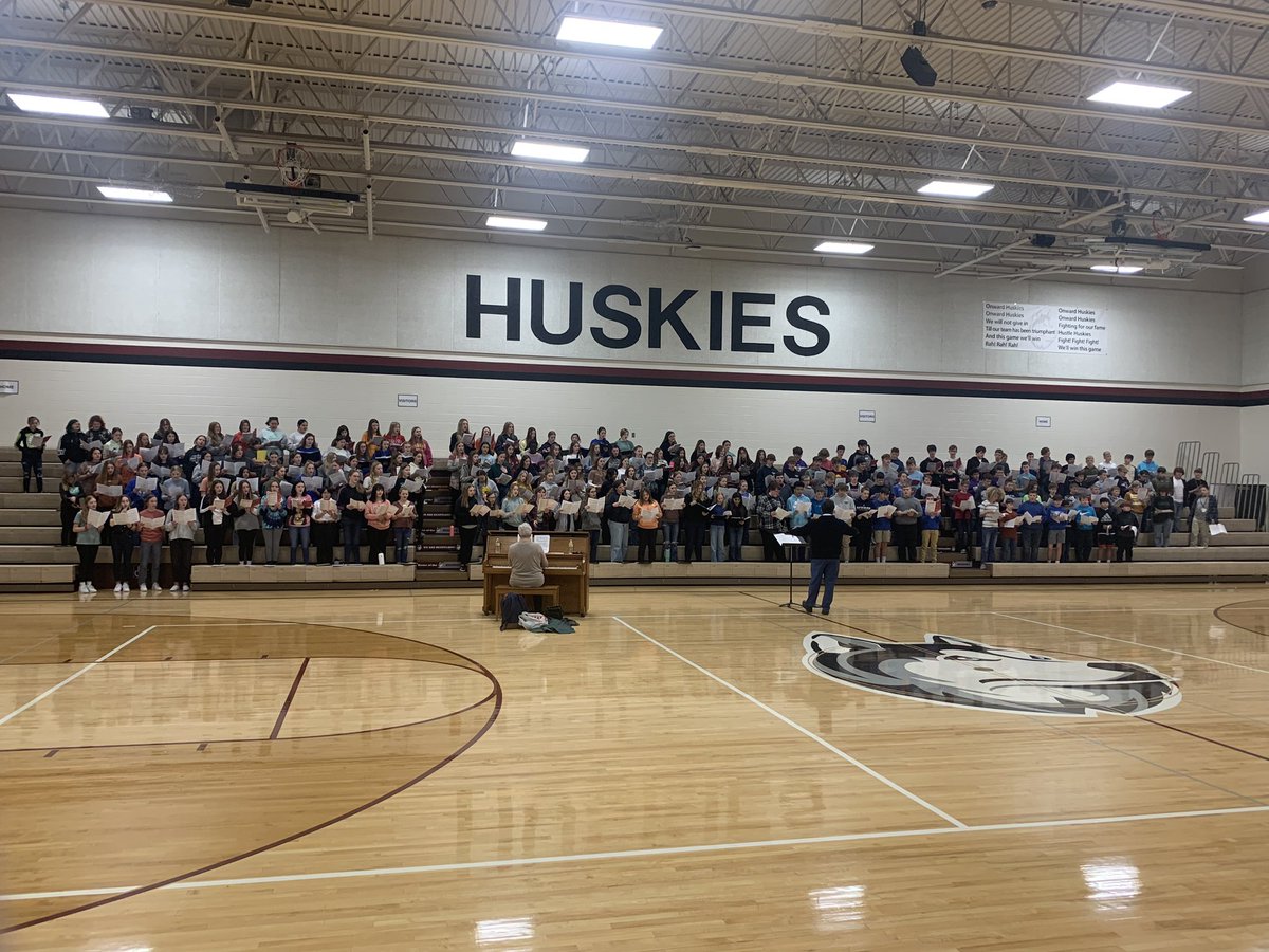 Heartland Middle School Honor Choir practicing their combined song! FC has 19 Middle Schoolers in the group. Can you find them all?