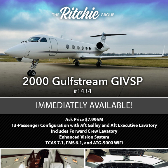 2000 #Gulfstream #GIVSP - immediately available at The Ritchie Group
Enhanced Vision System
More details at: https://t.co/FnRoLLGEkP
#bizjet #bizav #aircraftforsale #privatejet #privateflying #jetforsale #businessaviation

Join our mailing list here: https://t.co/Qb5ensamRB