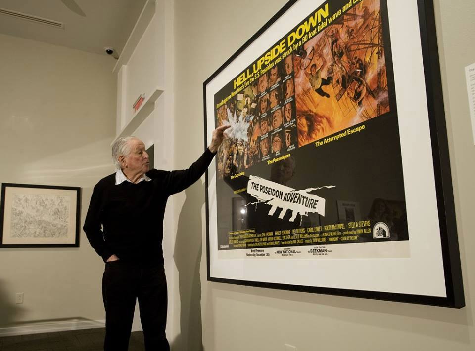 Movie Scene: Mort Künstler looks over his artwork for THE POSEIDON ADVENTURE (1972).