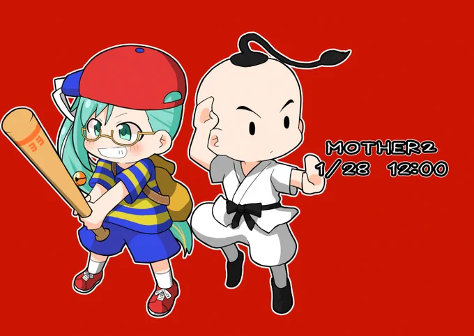 プー王子は終盤輝いた思い出がある。本日1月28日(土)12時よりMOTHER2『おまえのばしょ』もあと1つ!!今日も楽しみ～～#神楽すず #すずあーと 