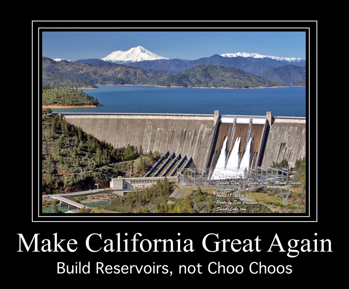 KCCollins20's tweet photo. @EpochTimes @CAGovernor @GavinNewsom @CaHSRA 
Cancel the #MoonbeamExpress $139Bil. Half-Fast Choo-Choo from Noplace to Nowhere. Sec. 1 Merced-Shafter projected at $10B+

Build Reservoirs, Aquifers for Californias most fertile gardens.  CA Citizens need Affordable Water &amp; Hydroelectric Power https://t.co/dXCdxzD8KW