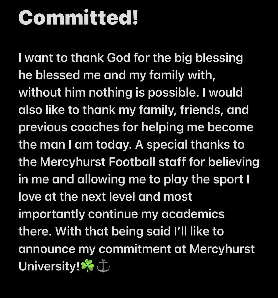Camariyon1's tweet photo. Home sweet home!☘️⚓️#committed @Alex__Townsend4 @coachtherman @CoachRiemedio https://t.co/LTX22j1Kb6
