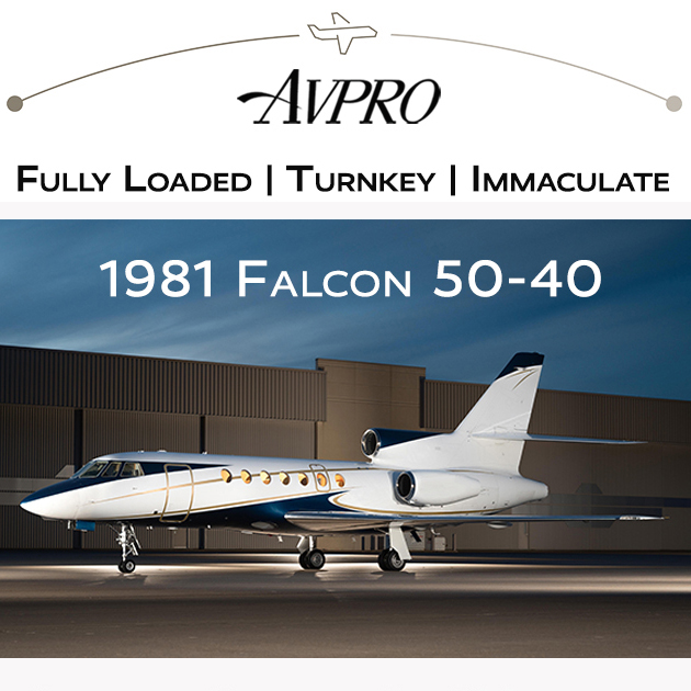 Fully loaded 1981 #Falcon 50-40 opportunity at Avpro
2022 interior by West Star, East Alton
2020 paint
More details at: https://t.co/EYFco1Notb
#bizjet #bizav #aircraftforsale #privatejet #privateflying #jetforsale  

Join our mailing list here: https://t.co/Qb5ensamRB