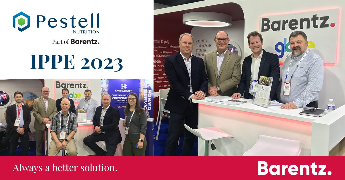 Thank you to everyone who visited the Barentz Animal Nutrition booth at #IPPE23! We had a great time connecting with our long-lasting partners and building new relationships.  
#IPPE2023 #AnimalNutrition