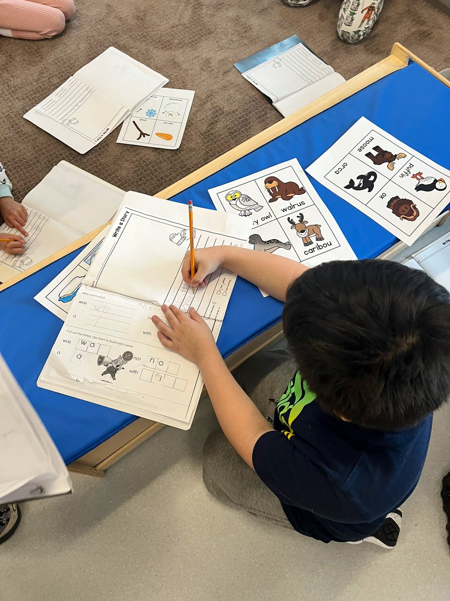Sometimes all you need to make writing exciting is a new location! Today we did some story writing at the carpet and the students loved it! ☺️❤️ #EarlyLiteracy #EngagingStudents #PrimaryLiteracy #LearningToWrite