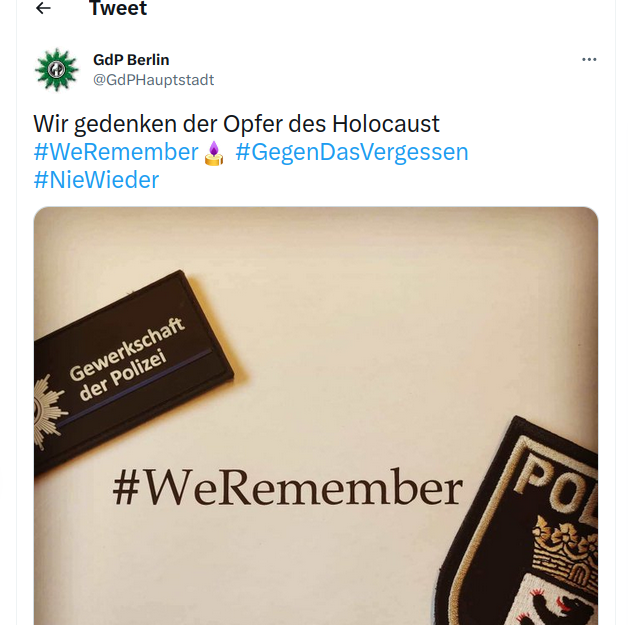 m_redical's tweet photo. diese eke*haften verwenden einfach die thin blue line wenn sie an die opfer des ns "gedenken" 

richtig ist das wir nicht vergessen sollten das diese institution mit personeller kontinuität an dem beteiligt war was nie wieder sein soll https://t.co/ssS9lvBuL2