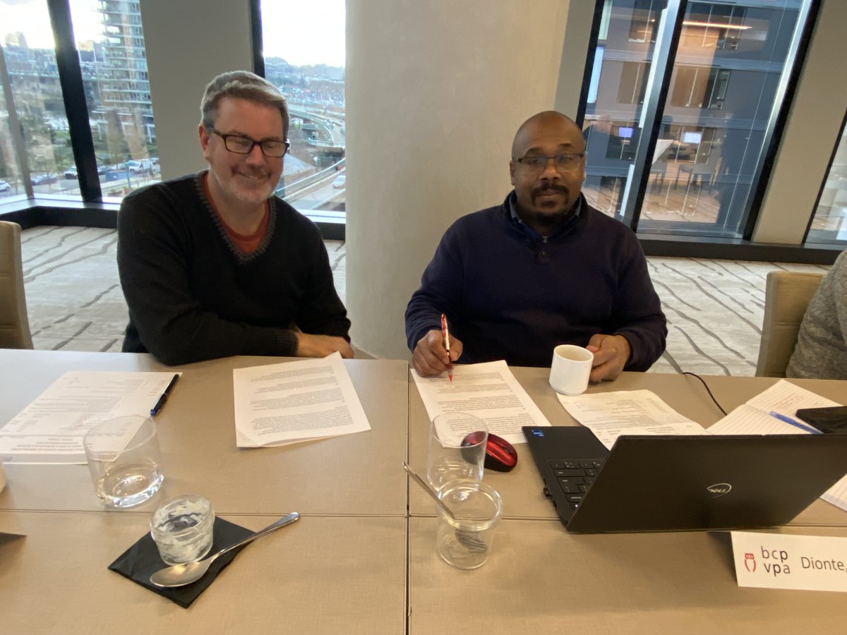BCPVPA's tweet photo. This afternoon, @bcpvpa #ContractAdvisory committee representatives do a deep dive on terms and conditions within Personal Services Contracts, and explore #CaseStudies on language variations across districts throughout BC. These examples really illuminate the differences! #bced https://t.co/GRGID79Zqr