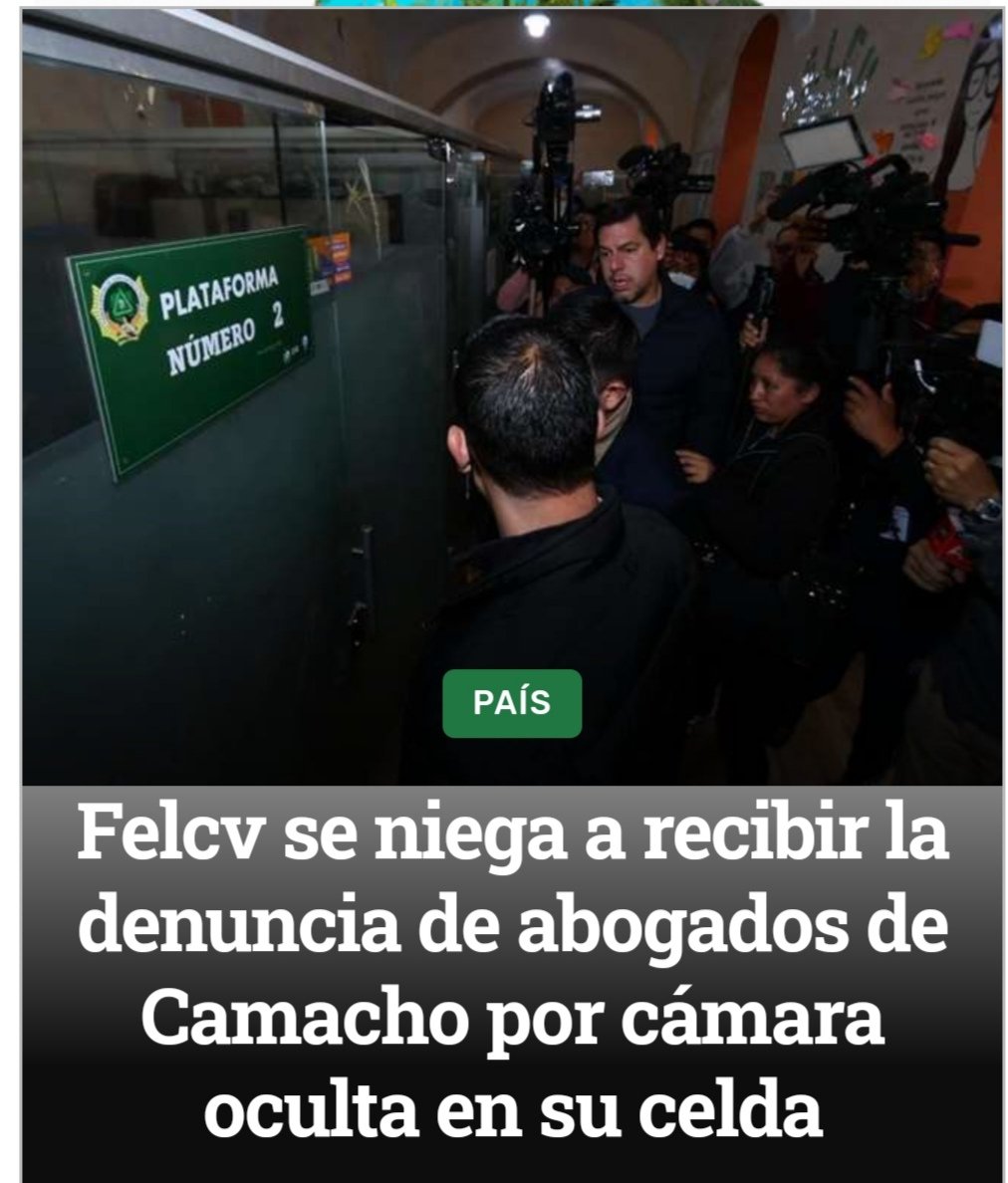 Denuncian que justo cuando llegó el abogado de la esposa de Luis Fernando Camacho todos los policías se escondieron, nadie quería recibir la denuncia y dejaron las oficinas vacías. No sorprende cómo funciona la Fuerza Especial de Lucha Contra la Violencia (FELCV) 
El Deber