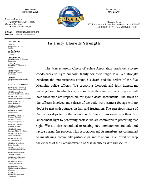 Massachusetts Chiefs of Police Association (@mapolicechiefs) on Twitter photo 