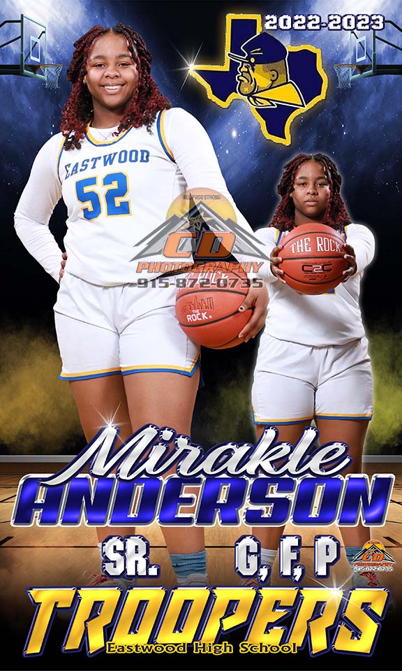 EastwoodGbb's tweet photo. Today we introduce senior Mirakle Anderson. She is a 3-yr varsity player and team leader. She is a wrecking ball of explosiveness on the court and one of the the most compassionate people you'd meet. She will attend @CUCWBball and look to be a social worker. She's a great mentor. https://t.co/fN9dAxBn8n