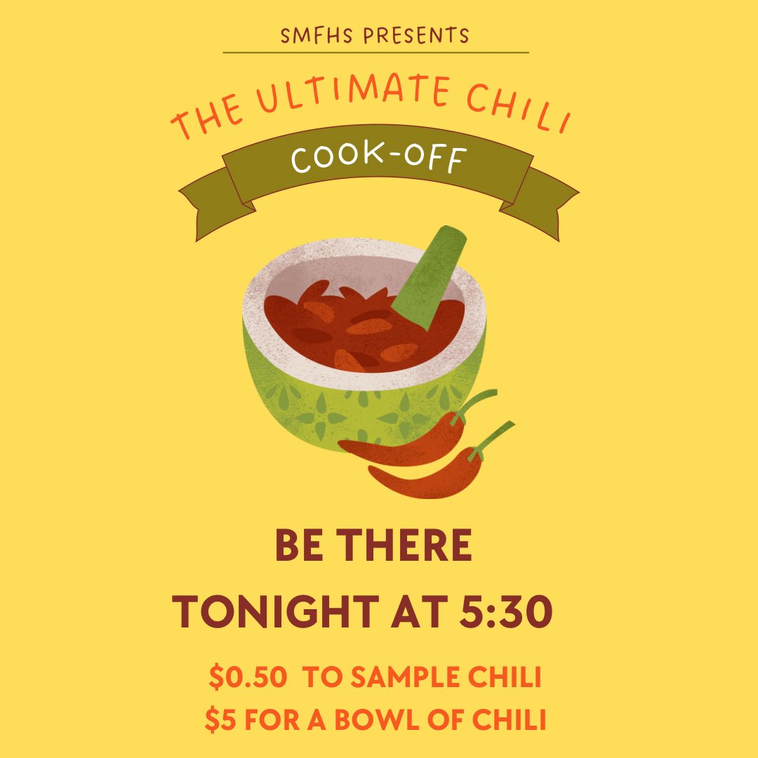 Chili Cook-Off tonight starting at 5:30! 🌶️🥣