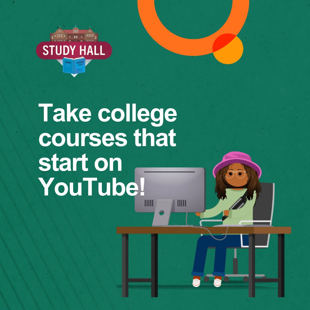 ASU Admissions (@futuresundevils) on Twitter photo Earn credits as you ease into college by watching videos on <a href="/YouTube/">YouTube</a>!
<a href="/GoStudyHall/">Study Hall</a> is a <a href="/TheCrashCourse/">CrashCourse</a> and <a href="/ASU/">Arizona State University</a> collaboration designed to help learners prepare for, apply to, succeed at and graduate college.
Learn more: ow.ly/4pWh50Mzv1P Earn credits as you ease into college by watching videos on <a href="/YouTube/">YouTube</a>!
<a href="/GoStudyHall/">Study Hall</a> is a <a href="/TheCrashCourse/">CrashCourse</a> and <a href="/ASU/">Arizona State University</a> collaboration designed to help learners prepare for, apply to, succeed at and graduate college.
Learn more: ow.ly/4pWh50Mzv1P