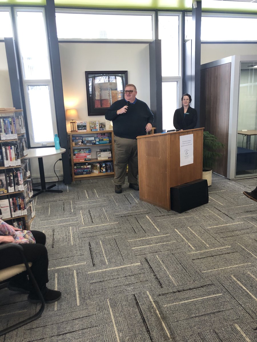 Graydonthempp's tweet photo. Today I was thrilled to announce that the #ParrySound Public Library was awarded a $54,000 grant from the provincial government for the construction of two "mute boxes", which serve as private rooms for people in need of quiet and privacy.
#muskoka #georgianbay #georgianbaylife https://t.co/4JQNjpM2HI
