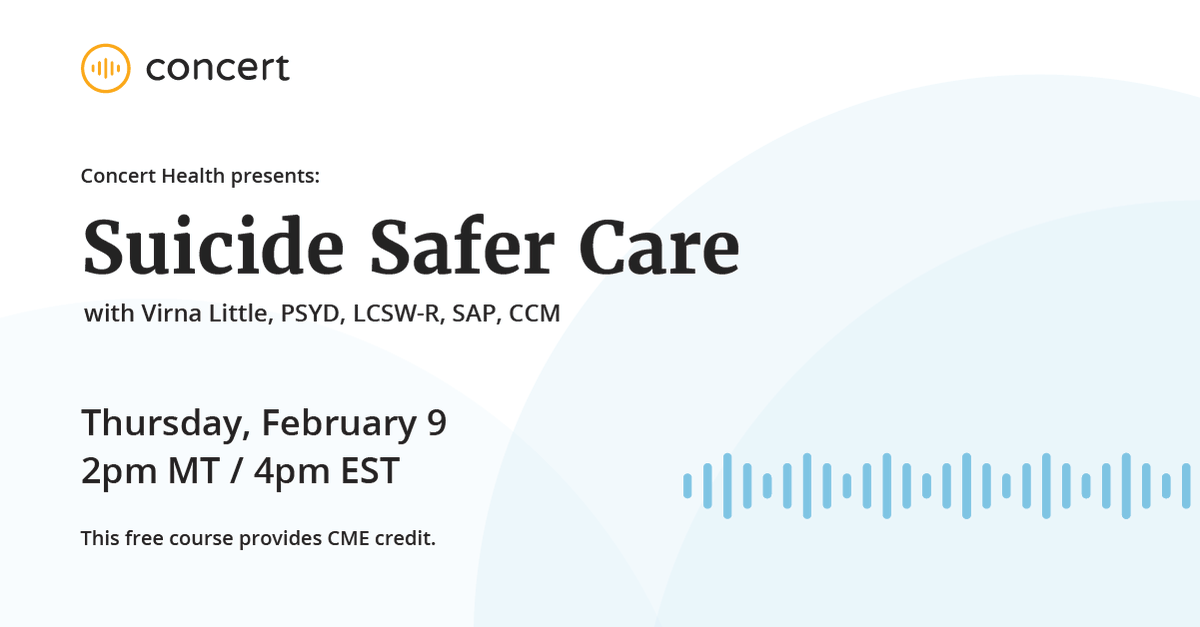 It was a pleasure to lead Suicide Safer Care Training with <a href="/IdahoPCA/">Idaho Community Health Center Association</a> today!  <a href="/virnalittle/">virna little</a> provided specific information about care for patients at risk for suicide, as well as identifying patients at risk.

She'll be leading this webinar again On Feb. 9: hubs.la/Q01zwBmL0