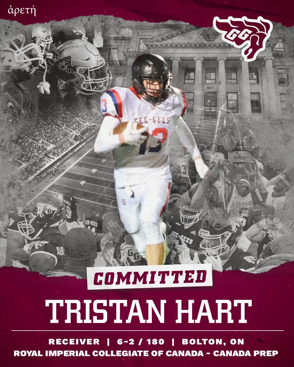 Gee-Gees Football (@geegeesfootball) on Twitter photo We’re very proud to welcome receiver Tristan Hart to #GGnation! 🐎
Coming from <a href="/RICCfootball/">RICC Football Prep</a>, we can't wait to see you in Garnet and Grey!
Welcome to the family! 🤝 We’re very proud to welcome receiver Tristan Hart to #GGnation! 🐎
Coming from <a href="/RICCfootball/">RICC Football Prep</a>, we can't wait to see you in Garnet and Grey!
Welcome to the family! 🤝