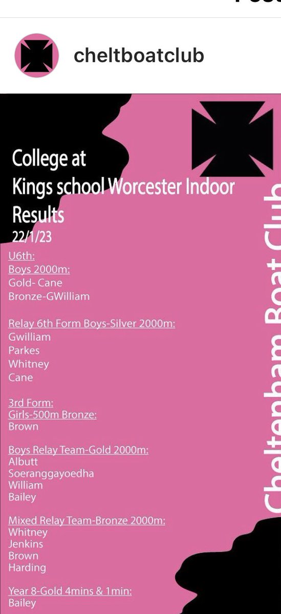 skalbutt's tweet photo. Great effort by everyone who took part. Some brilliant results. Hopefully bodes well for the rest of the season.  @CheltColSport #indoorrowing #bringiton https://t.co/A5EUIdu2EI