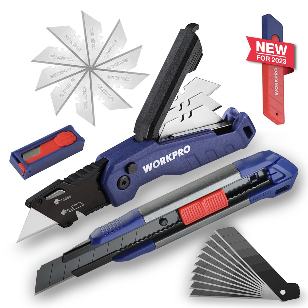 workpro_tools's tweet image. Some #sharpthinking putting a Folding Box Cutter &amp;amp; Retractable Utility Knife together, dontcha think?! Check out this #newrelease for 10% OFF for a limited time on #Amazon here! amzn.to/40bQJs7 
.
#workprotools #boxcutter #utilityknives #utilityknife