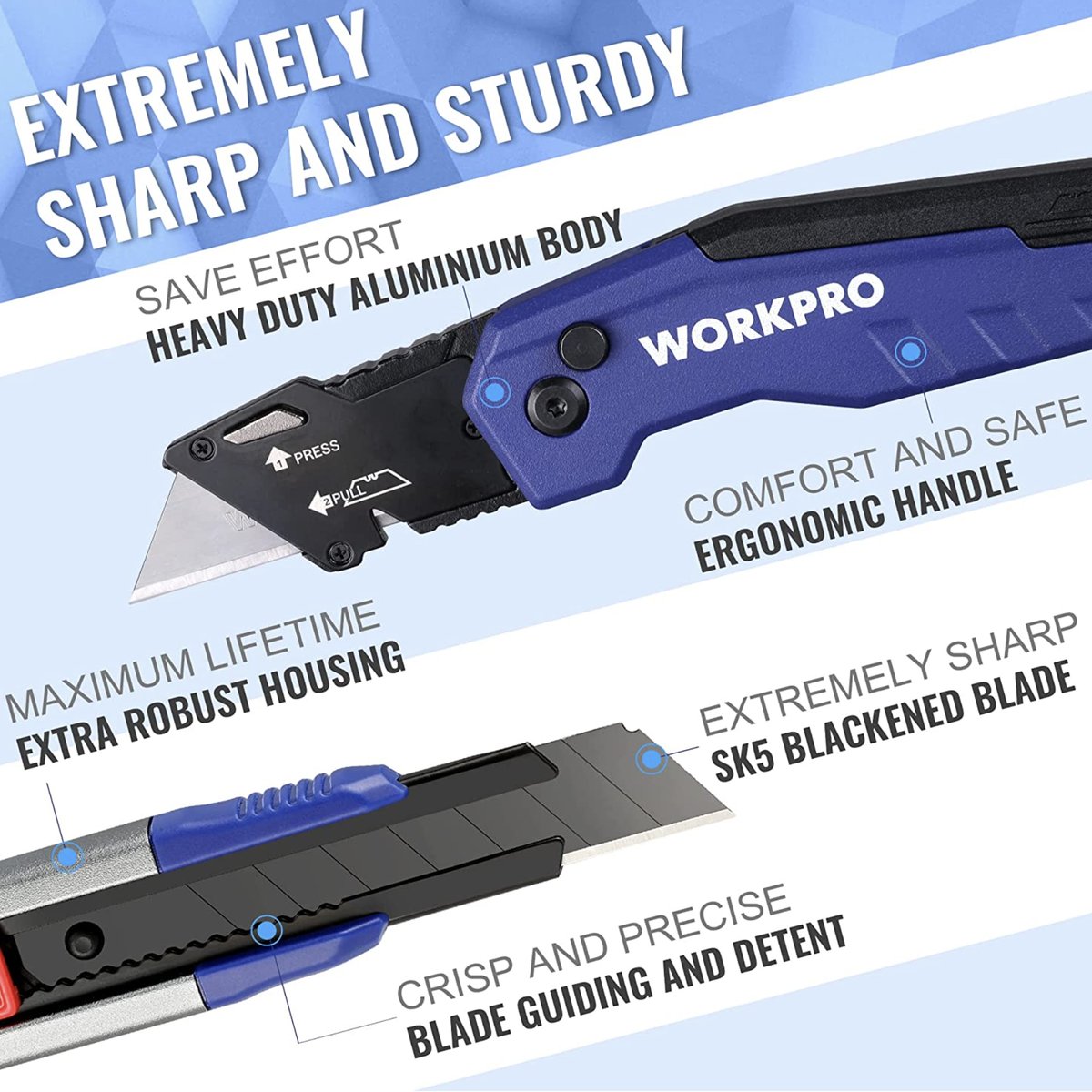 workpro_tools's tweet image. Some #sharpthinking putting a Folding Box Cutter &amp;amp; Retractable Utility Knife together, dontcha think?! Check out this #newrelease for 10% OFF for a limited time on #Amazon here! amzn.to/40bQJs7 
.
#workprotools #boxcutter #utilityknives #utilityknife