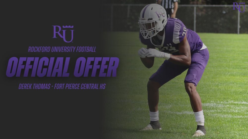 Derek Thomas (@derekthomas2023) on Twitter photo After a great phone call with @CoachJadenBates I’m blessed to receive my first official offer to Rockford University <a href="/Coach_cal_cal/">Calvin Toliver</a> <a href="/FPCFootball/">Ft Pierce Central FB</a> <a href="/EJBrutus6/">Jacobs</a> #KeepChoppingwood🪵🪓 After a great phone call with @CoachJadenBates I’m blessed to receive my first official offer to Rockford University <a href="/Coach_cal_cal/">Calvin Toliver</a> <a href="/FPCFootball/">Ft Pierce Central FB</a> <a href="/EJBrutus6/">Jacobs</a> #KeepChoppingwood🪵🪓