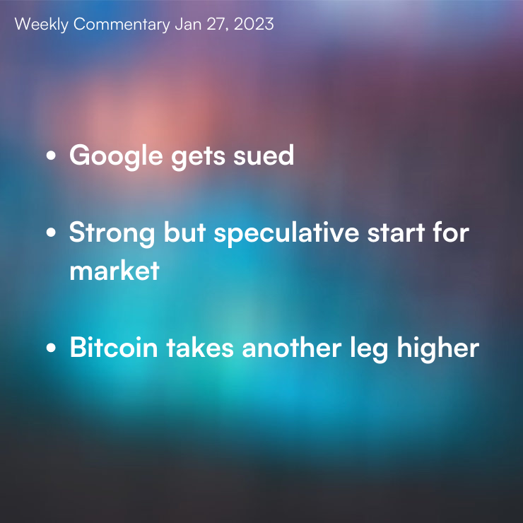This week's commentary covers DOJ's lawsuit of Google, the strong start to the market, and the recent action in Bitcoin

centerfin.co/weekly-update/…