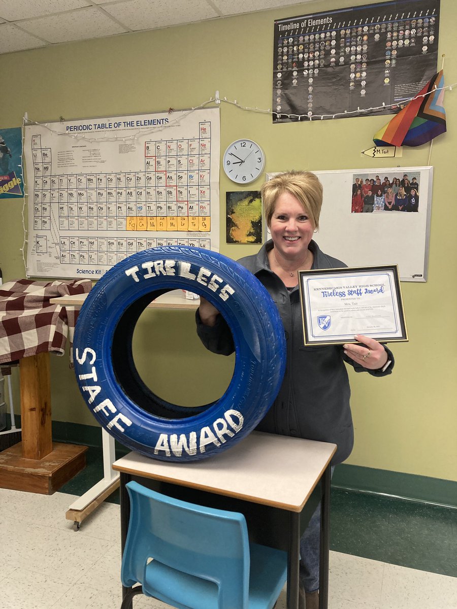 Congratulations to our January Tireless Staff Award winner - Mrs Tait!!! Thank you for all you do for KVHS both in and out of the classroom!  #kvhsrenaissance #jostensrenaissance #TrueNorthRenRegion #tirelessstaff <a href="/J_Renaissance/">Jostens Renaissance</a>
