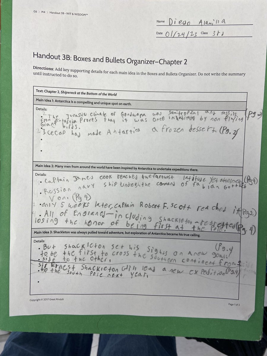 CharityOkafor8's tweet image. Using the big 5 anchor to teach how to summarize using main idea with supporting details #StudentsWork #Module4 #Chapter2 #AldineConectado #TrojansForward ⁦@TeagueMS_AISD⁩ ⁦@gwschattle281⁩ ⁦@latasha_glenn1⁩ ⁦@sweetsouthertea⁩ ⁦@omyree⁩