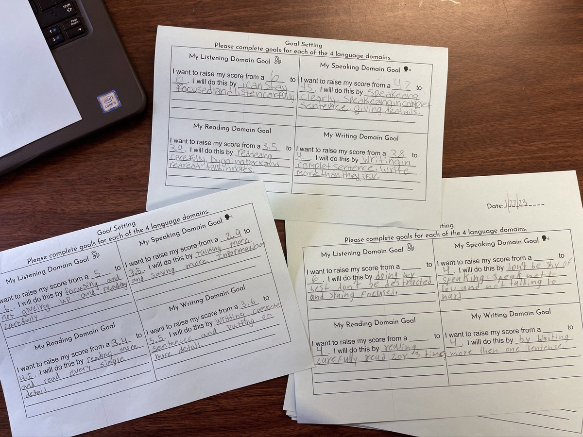 Ms_FogleEL's tweet photo. Today we set goals for our upcoming assessment.  Students were excited to share how they will improve! 💛 https://t.co/zKdmRTZEHG