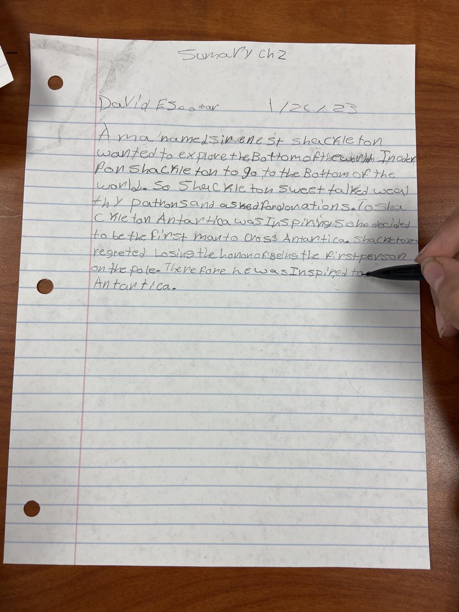 CharityOkafor8's tweet image. Using the big 5 anchor to teach how to summarize using main idea with supporting details #StudentsWork #Module4 #Chapter2 #AldineConectado #TrojansForward ⁦@TeagueMS_AISD⁩ ⁦@gwschattle281⁩ ⁦@latasha_glenn1⁩ ⁦@sweetsouthertea⁩ ⁦@omyree⁩