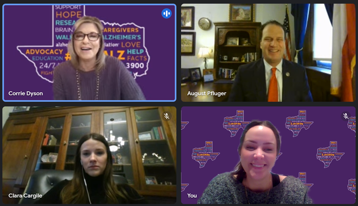 A BIG thanks to @RepPfluger for joining us today to talk about how we can work together to #EndAlz and expand access to Alzheimer's meds to all who need it. @alzassociation #alzheimersadvocacy