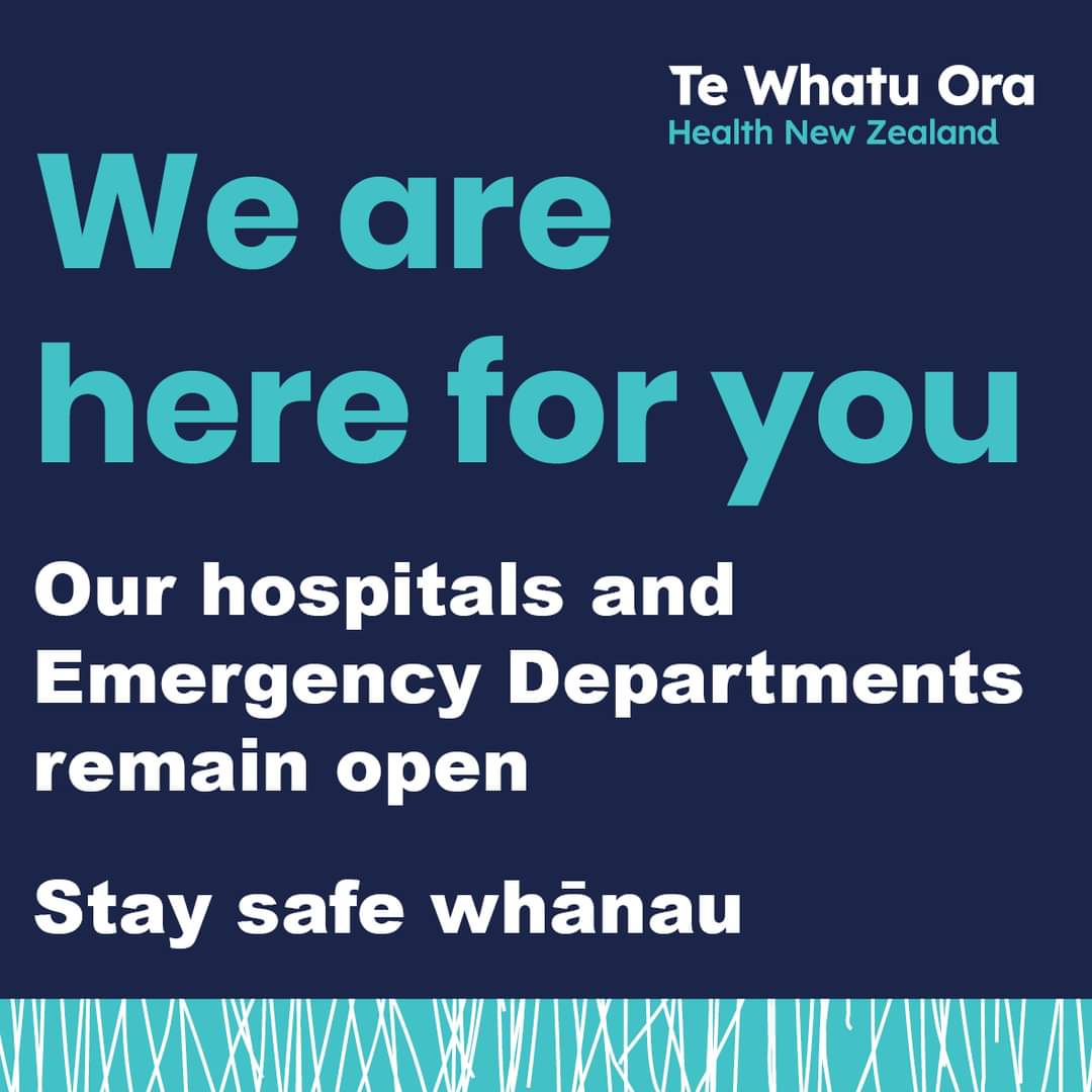 Auckland’s weather situation is severe, but our healthcare services are still running. Follow the Auckland Te Whatu Ora social media pages for up-to-the-minute info:

@TeTokaTumai
@countiesmanukau
@WaitemataDHB

For healthcare contacts: healthpoint.co.nz/public/