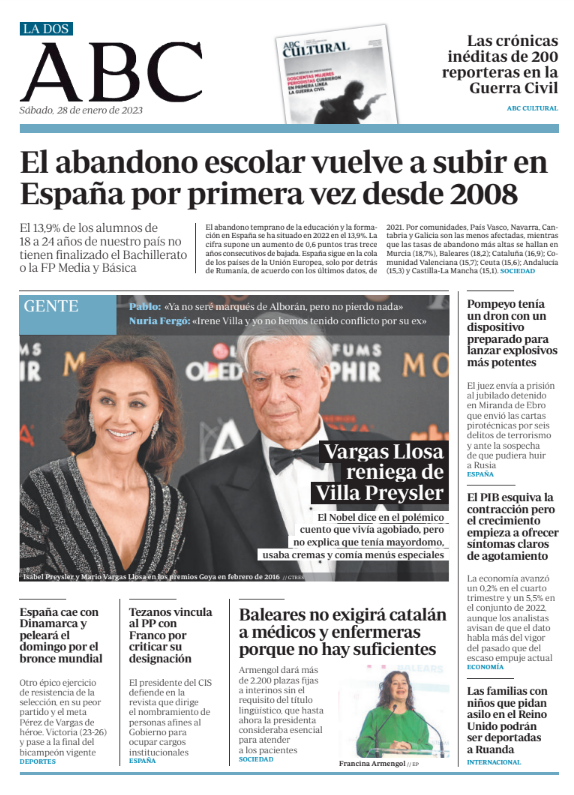 Ya está disponible la primera edición de ABC del sábado 28 de enero en <a href="/abckioskoymas/">ABC KIOSKO Y MAS</a>  w.abc.es/9uic1c