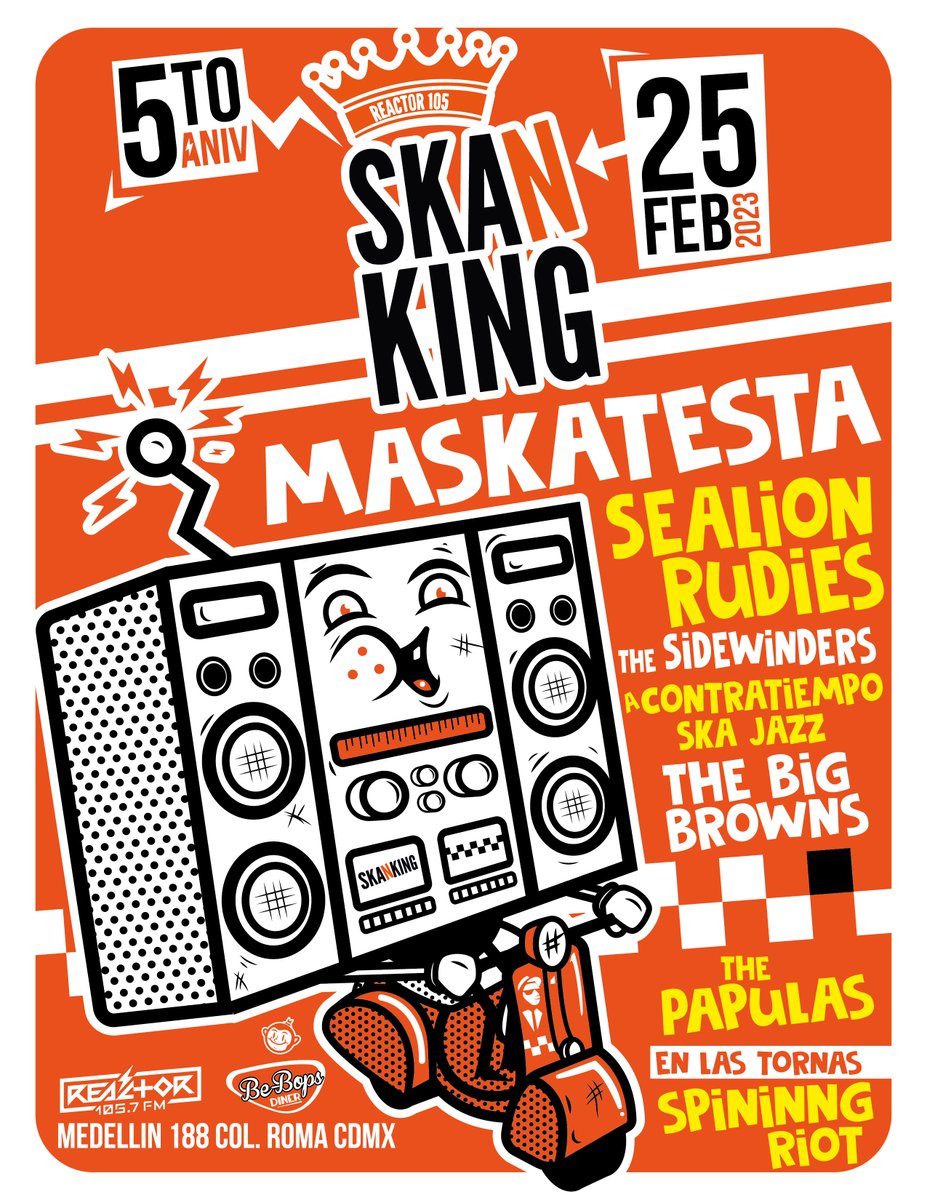 🏁5TO ANIVERSARIO🏁

Queremos que sean parte de esta celebración, nos vemos el 25 de febrero en el Be Bops Diner de la Roma, a partir de las 16:00 horas.

*Recuerden que la entrada es gratuita, los accesos se darán en el programa y nuestras redes sociales.* 🕴️ 

<a href="/Reactor105/">Reactor 105.7 FM</a>