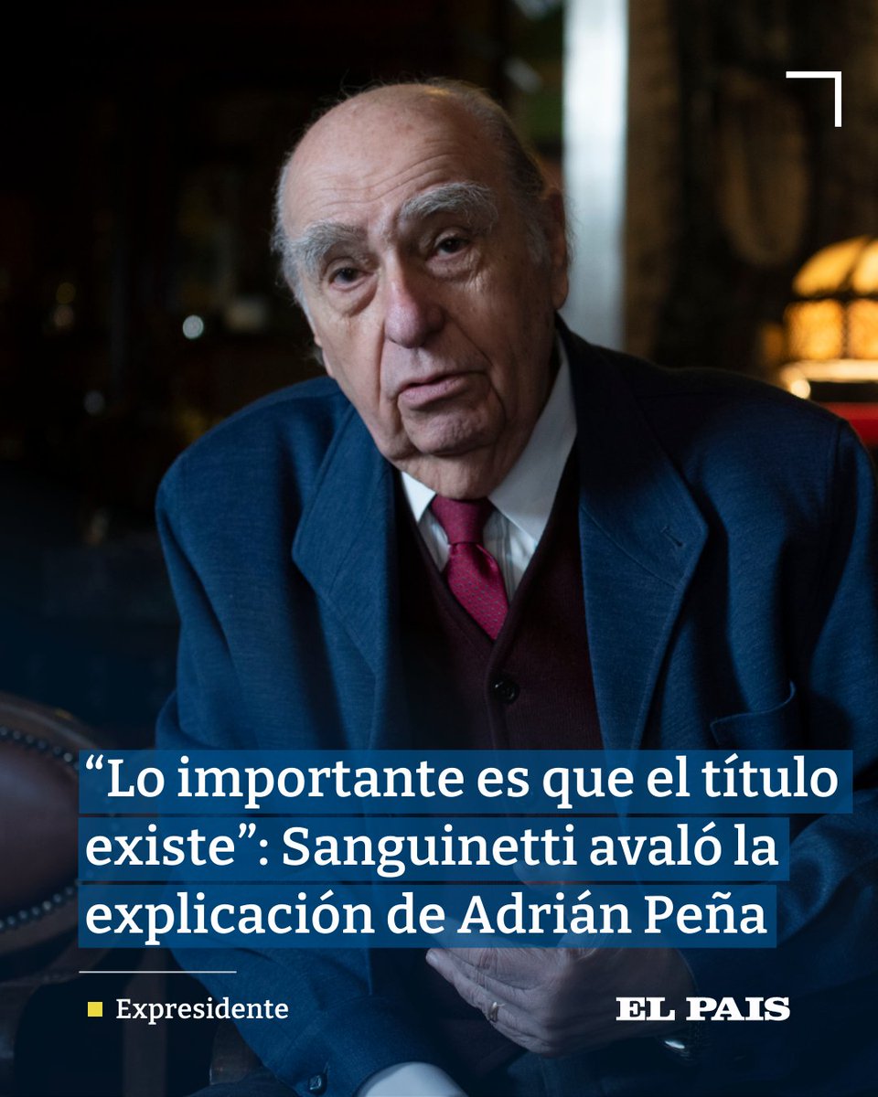 elpaisuy's tweet photo. El expresidente y secretario general del Partido Colorado Julio María Sanguinetti dio por cerrado el caso vinculado al título universitario de Adrián Peña y consideró satisfactorias las explicaciones aportadas por el ministro de Ambiente https://t.co/gFtrkkqqei https://t.co/pl6wYBQfAR