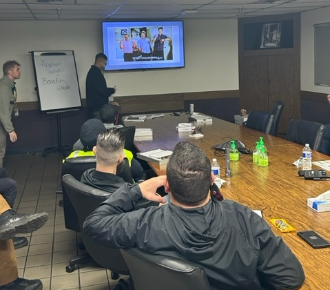 4kids5's tweet photo. @BlakeLovvorn6 demoed how the benefits guide can be a great tool when providing observation feedback. Mgmt also engaged in an activity by guiding a blindfolded Sup successfully toss a penny in a can.   @melirere @gobluescotty27 @nau56din @MaderaAlex92 @divine2wincom @GregPietrek https://t.co/yrFOvt6iDW