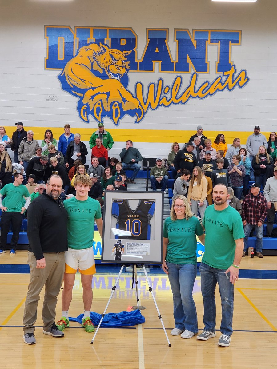 Durant Boosters (@durantboosters) on Twitter photo Congratulations to <a href="/NolanDelong/">Nolan DeLong</a> on having his #10 Wildcat Football jersey retired from Durant High School tonight. Congratulations to <a href="/NolanDelong/">Nolan DeLong</a> on having his #10 Wildcat Football jersey retired from Durant High School tonight.