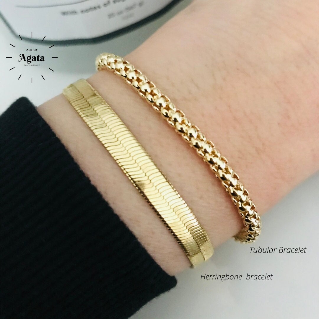 Excited to share the latest addition to my #etsy shop: Bracelet Set, Link Chain Bracelet, Herringbone 5mm Bracelet, Gold Chain Bracelet Women, 18K Gold Filled Chain Bracelet, Tubular Bracelet etsy.me/3RklW8s #goldbracelet #etsybracelets #etsynecklace #etsygifts