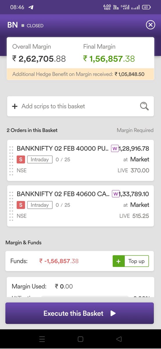 FundAndFinance1's tweet image. @DhanHQ Me Banknifty ki Call and Put sell karne me Fund jayda kyun leta hai....compare to zerodha and Upstox.....See screen short below...
40600 CE and 40000 PE Sell...
@DhanHQ #DhanHQ @zerodhaonline @upstox