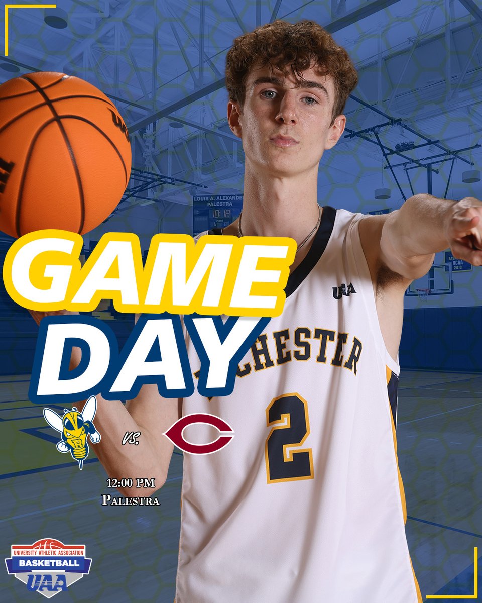 UofRathletics's tweet image. 🏀 IT&apos;S UAA GAMEDAY‼️ 🏀

#11 @URMensHoops looks for a bounce-back win against the Maroons!!!

🆚: Chicago
⏰: 12:00 p.m.
📊: bit.ly/3CKDB0Y
📺: bit.ly/3Y8q1yN

#GoJackets // #d3mbb