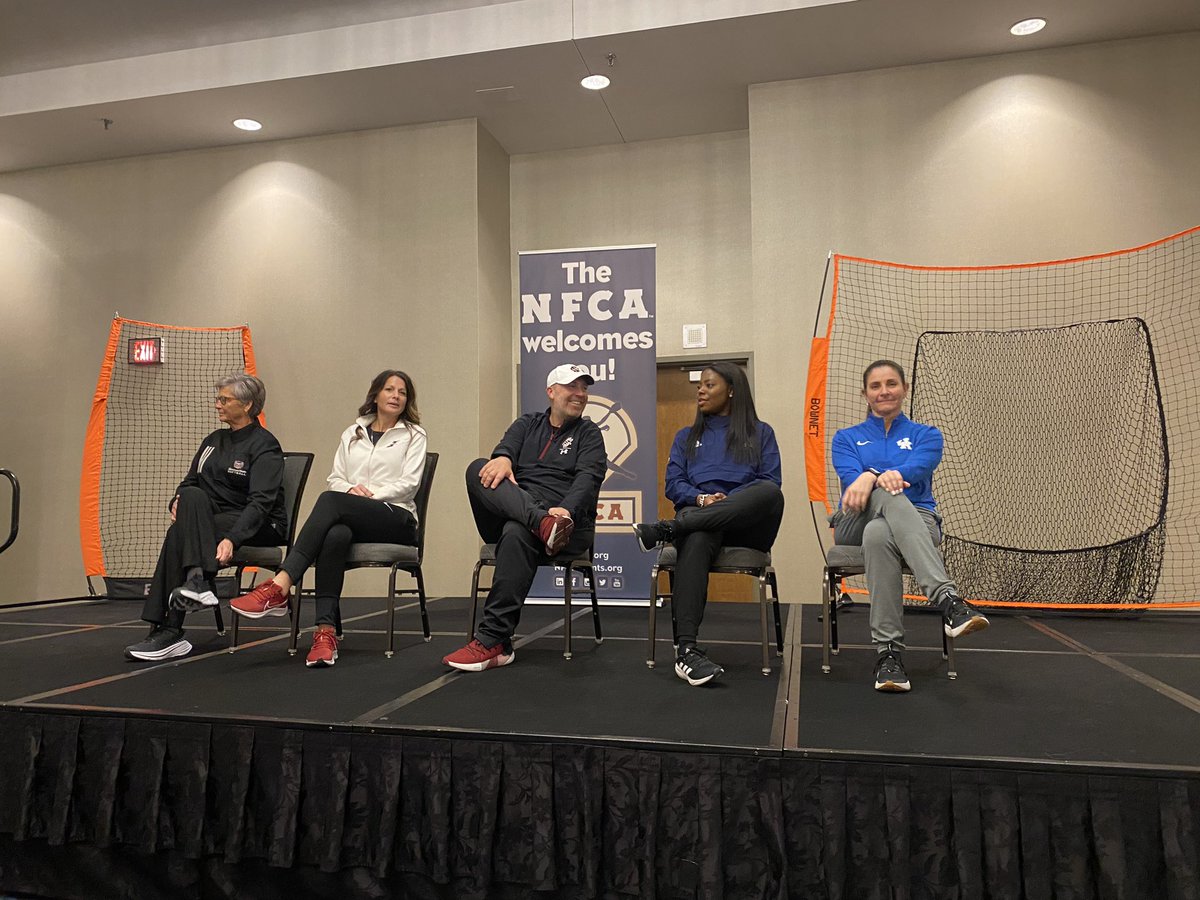 NFCAorg's tweet photo. A Q&amp;A with these five 🧠’s is a can’t miss! They covered everything from mental health, building culture, and recruiting. 

We are still rolling at the Kansas City #NFCACoachesClinic presented by @GCsports! https://t.co/MlMjvBqdsY