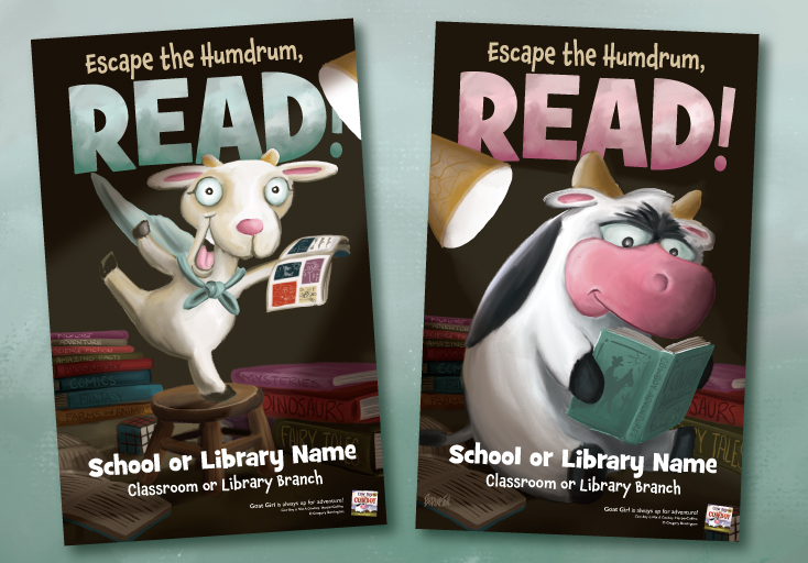 For an upcoming State literacy event I'll be giving away free customized Read Posters for #elementaryschools and #librarians. Hope they like them as much as I do. #kidlit #kidlitart @HarperChildrens @EastWestLit