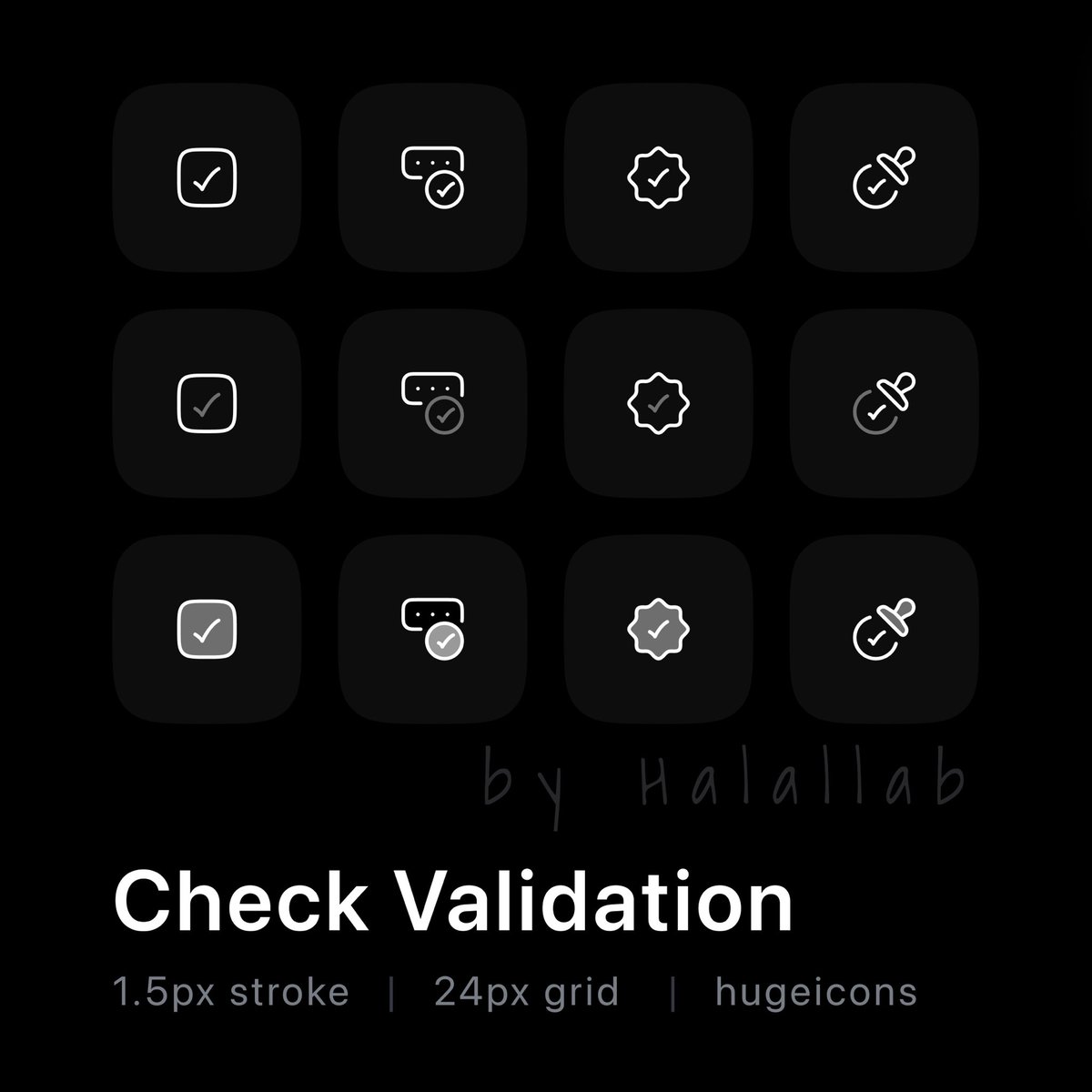 huge_icons's tweet photo. Check validation Icons Set
Day-009
#validation #checkmarkbadge #passwordvalidation #checkmark #illustration #hugeicons #icondesign #icons #iconset #iconpack #premiumicons #cleanicons https://t.co/5qpD01tSTa