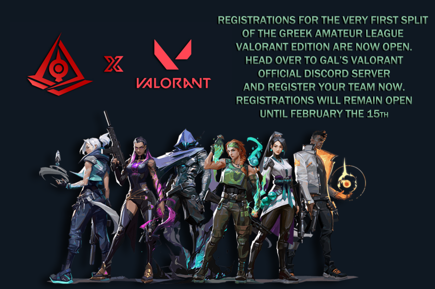 With the help of @__Adequate we official have our very 1st split of @G_A_League Valorant. Registrations are open until February 15th, go and REGISTER YOUR TEAM NOW!!! I hope we have a great season with fair competition and a lot of surprises  !!!